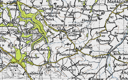 Old map of St Martin in 1946