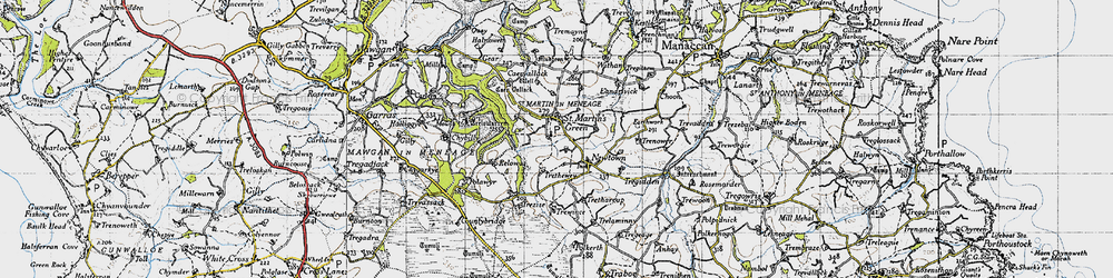 Old map of St Martin in 1946