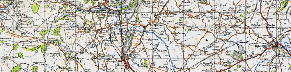 Old map of St Martin's Moor in 1947