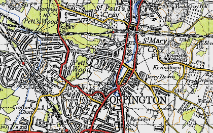 Old map of St Mary Cray in 1946