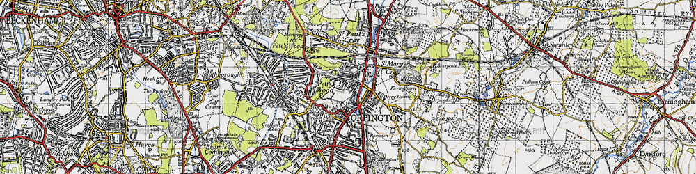 Old map of St Mary Cray in 1946