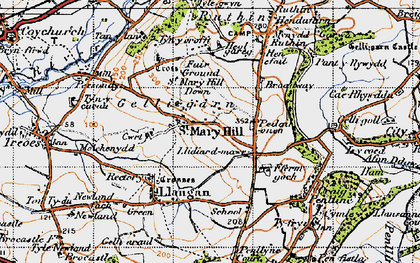 Old map of St Mary Hill in 1947