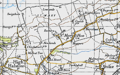 Old map of St Mary Hoo in 1946