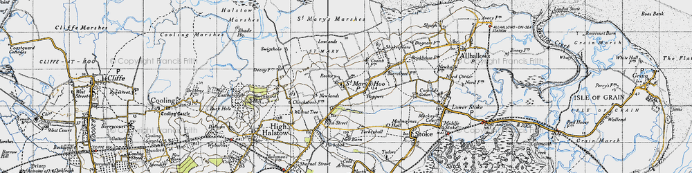 Old map of St Mary Hoo in 1946