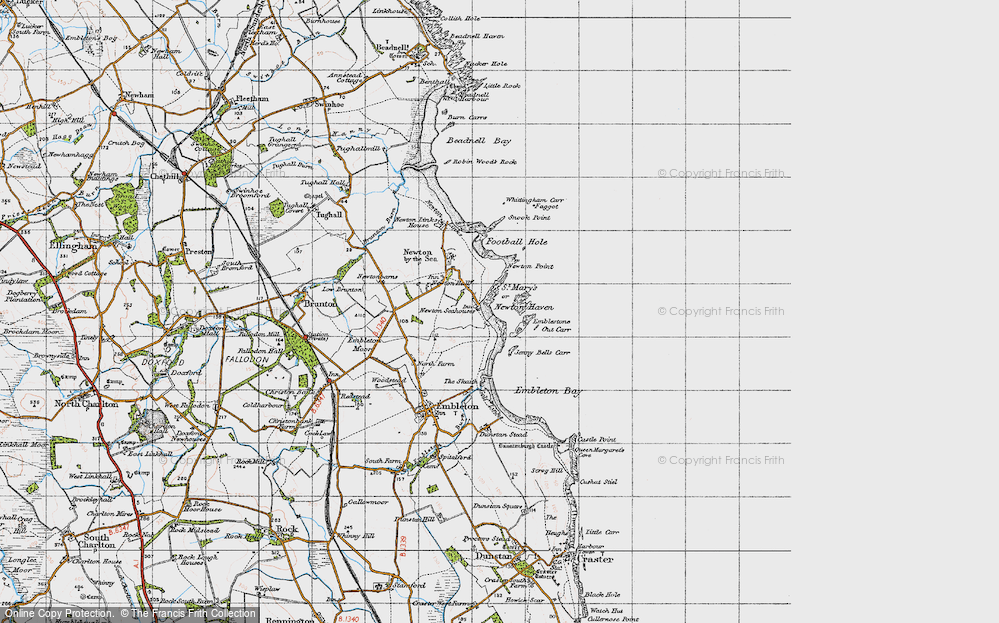 Old Map of Historic Map covering Jenny Bells Carr in 1947