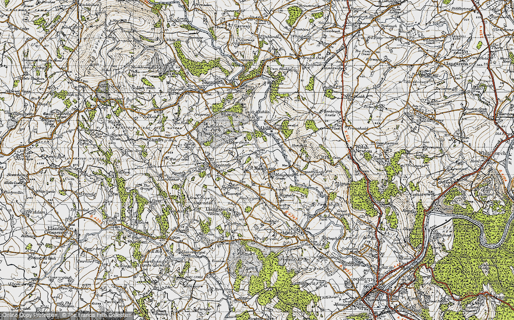 Old Map of Historic Map covering Llanrothal in 1947