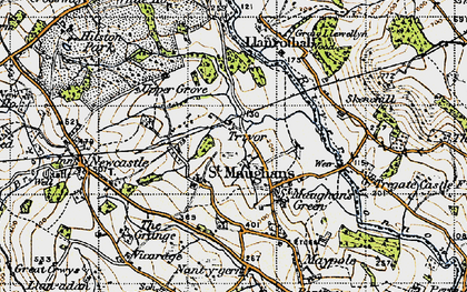 Old map of Llanrothal in 1947