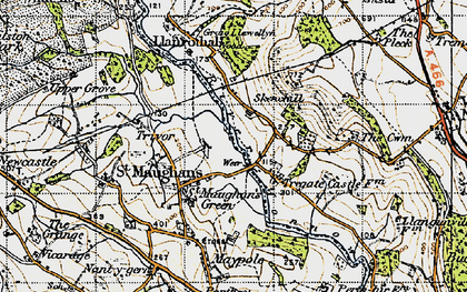 Old map of St Maughans Green in 1947