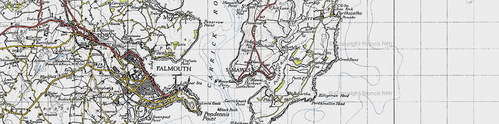 Old map of Bosloggas in 1946