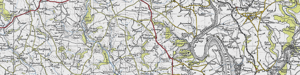 Old map of St Mellion in 1946
