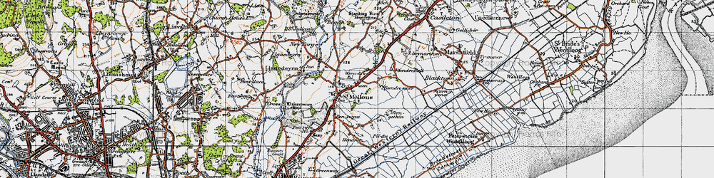 Old map of St Mellons in 1947