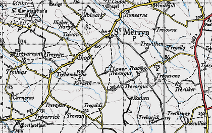 Old map of Trevorgus in 1946