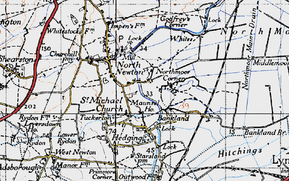 Old map of St Michael Church in 1945