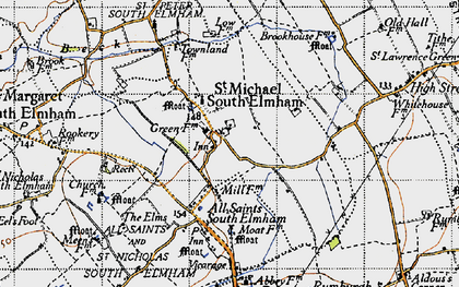 Old map of St Michael South Elmham in 1946