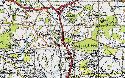 Old map of St Michaels in 1940