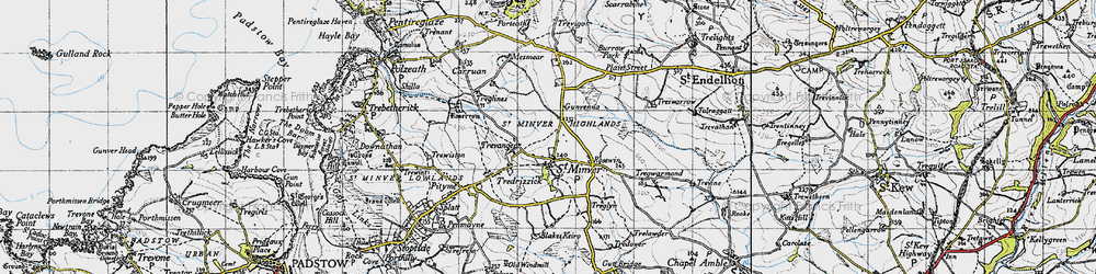 Old map of St Minver in 1946