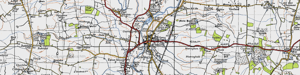 Old map of St Neots in 1946