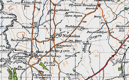 Old map of St Nicholas in 1947