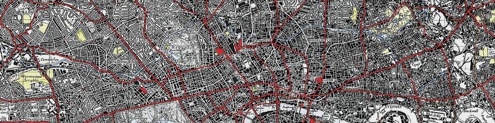 Old map of St Pancras in 1945