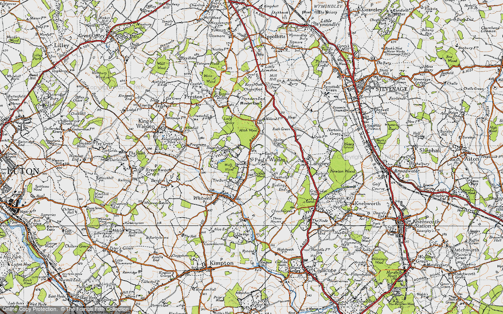 Old Map of St Paul's Walden, 1946 in 1946