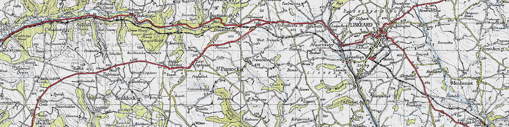 Old map of St Pinnock in 1946