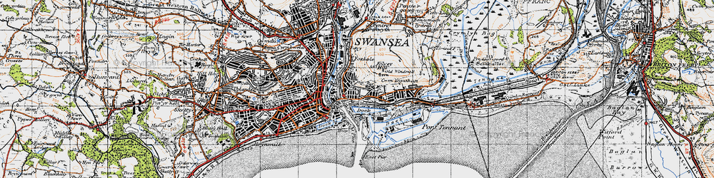 Old map of St Thomas in 1947