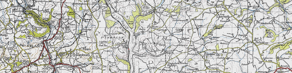 Old map of St Veep in 1946