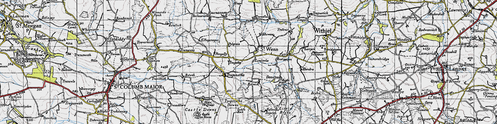 Old map of St Wenn in 1946