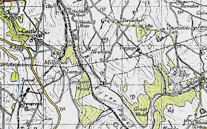 Old map of Lantyan Wood in 1946