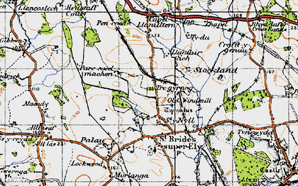 Old map of St y-Nyll in 1947
