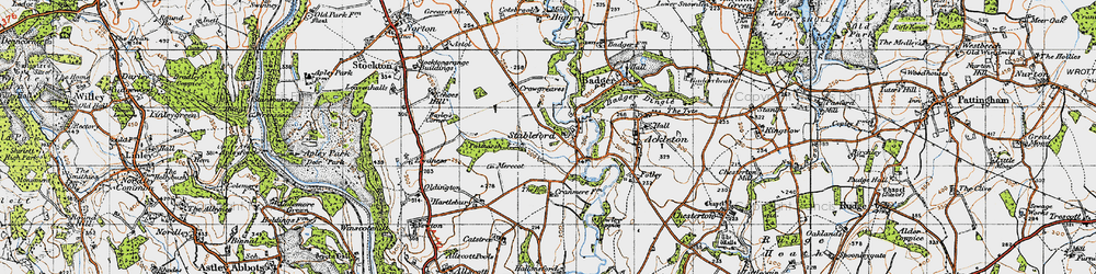 Old map of Stableford in 1946