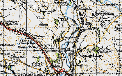 Old map of Stackhouse in 1947