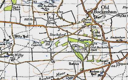 Old map of Barn Common in 1946