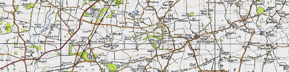 Old map of Stacksford in 1946