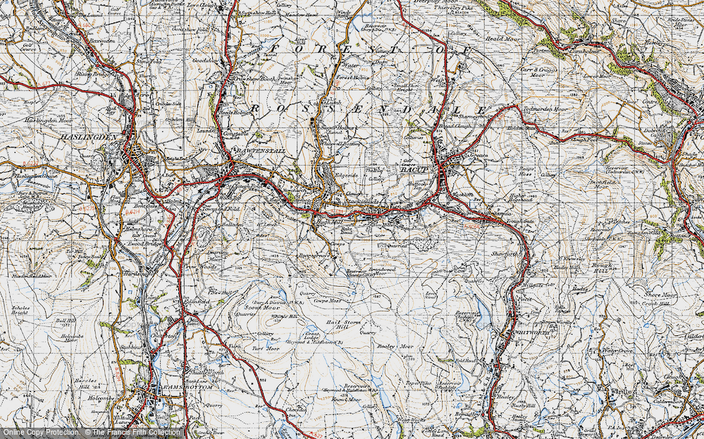 Old Map of Stacksteads, 1947 in 1947