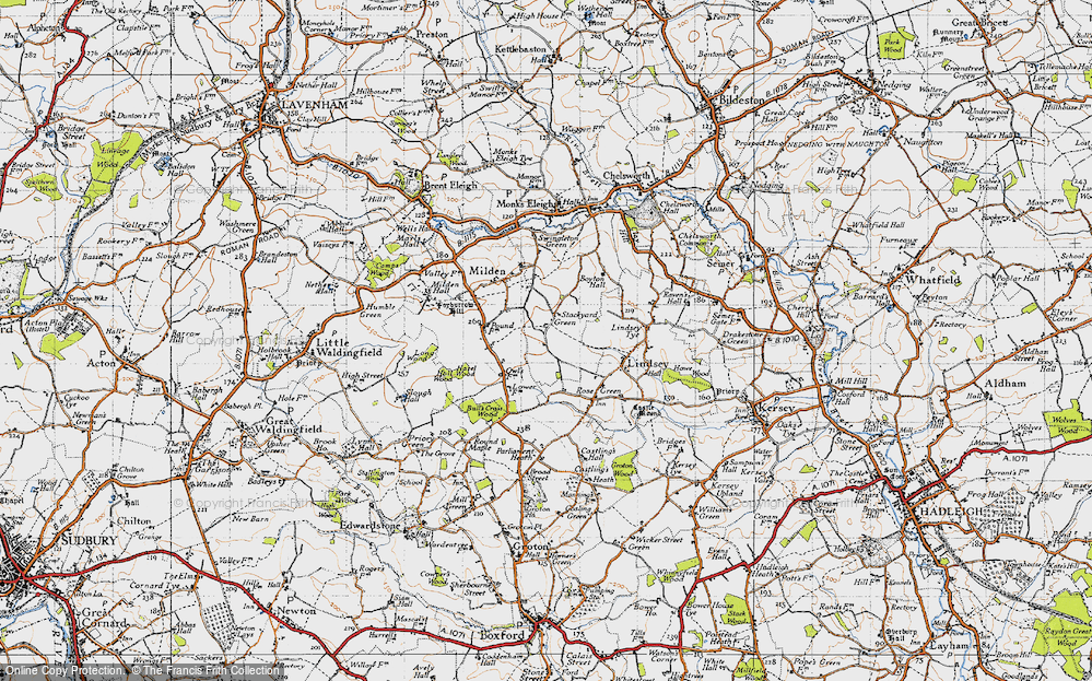 Old Map of Stackyard Green, 1946 in 1946