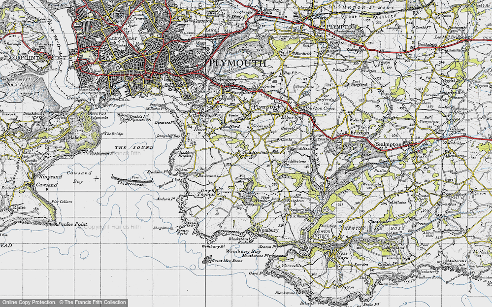 Old Map of Staddiscombe, 1946 in 1946