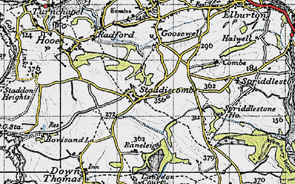 Old map of Staddiscombe in 1946