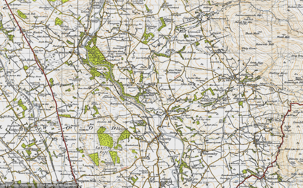 Old Map of Staffield, 1947 in 1947