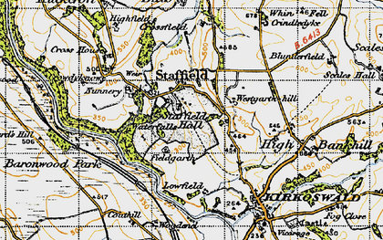 Old map of Staffield in 1947