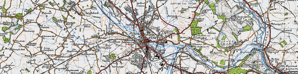 Old map of Stafford in 1946