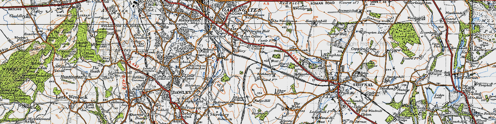 Old map of Stafford Park in 1946