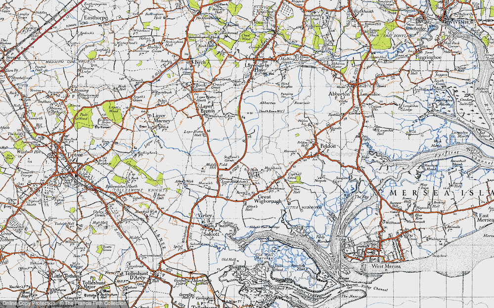 Old Map of Stafford's Corner, 1945 in 1945