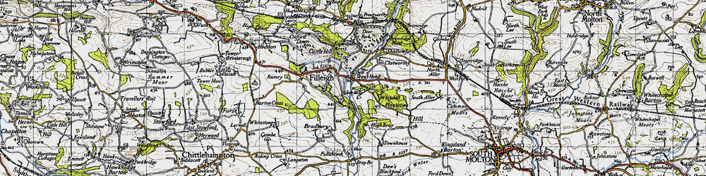 Old map of Stag's Head in 1946