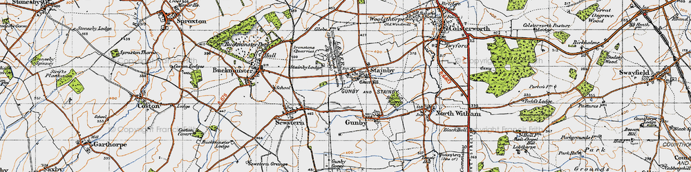 Old map of Stainby in 1946