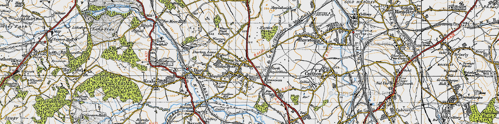 Old map of Staincross in 1947
