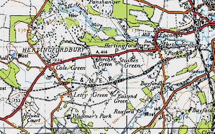Old map of Staines Green in 1946