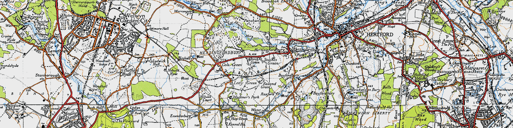 Old map of Staines Green in 1946