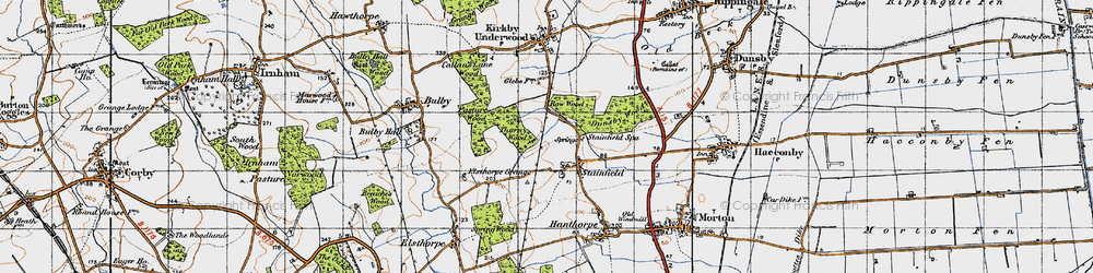 Old map of Stainfield in 1946