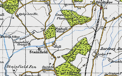 Old map of Stainfield in 1946